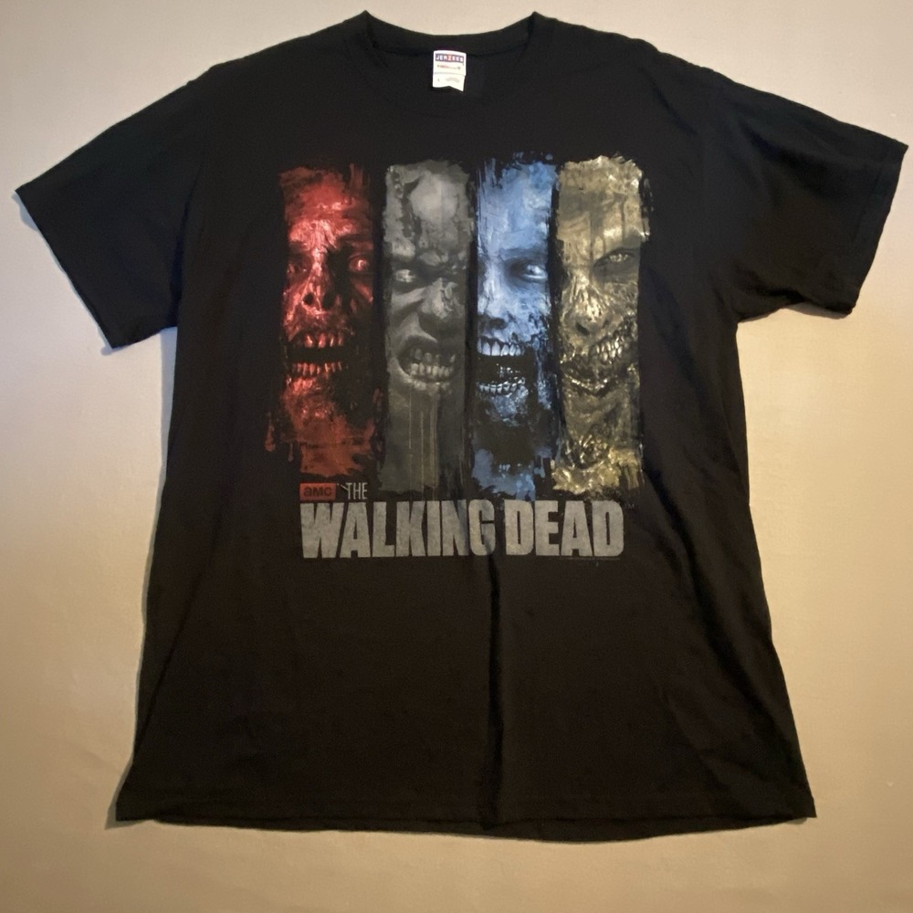 2014 The Walking Dead TV Series T-Shirt Adult Large Y2K Colorblock Zombies